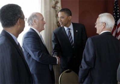 Barack Obama, William Spriggs, William Daley, Paul O'Neill 