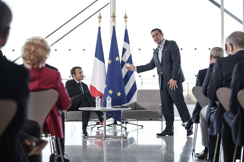 Macron et Tsipras. Septembre 2017.