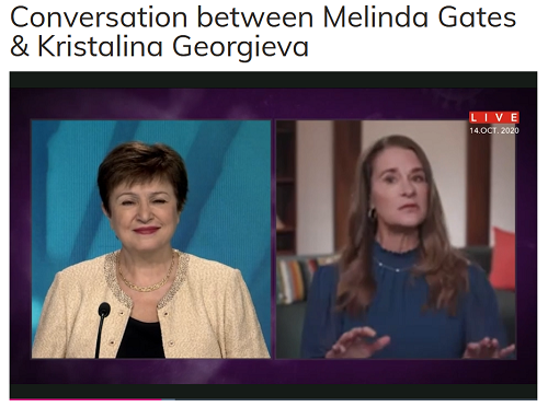 Kristalina Georgieva et Melinda Gates, 14 octobre 2020.