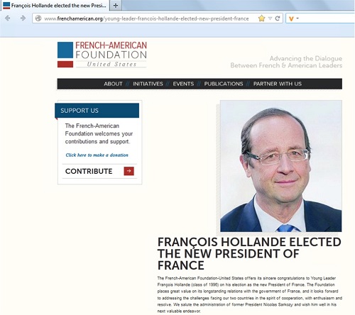 François Hollande - Capture d'écran frenchamerican.org le 20/07/12