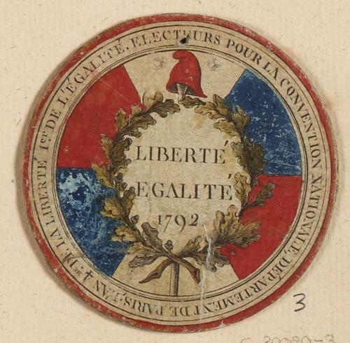 Carte d'électeur pour la Convention, département de Paris, 1792