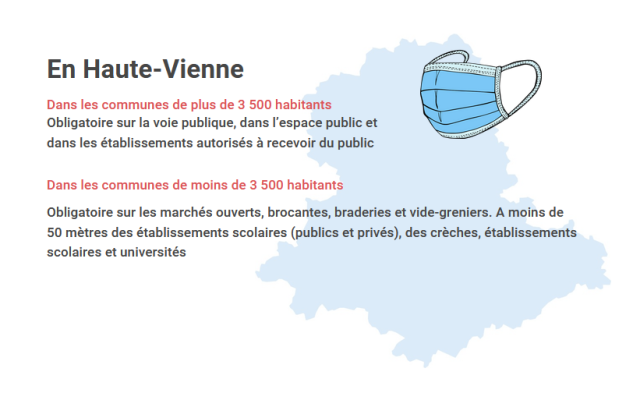 Port du masque obligatoire en Haute-Vienne - 18 mai 2021