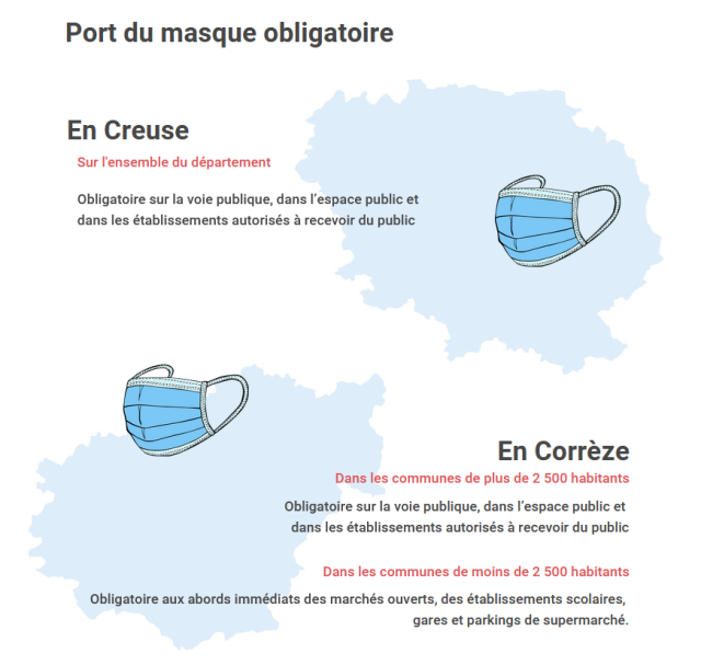 Port du masque obligatoire en Creuse et en Corrèze - 18 mai 2021