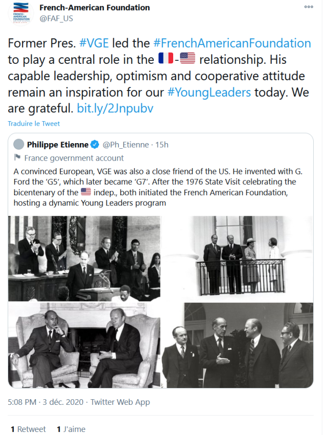 Valéry Giscard d'Estaing et la Fondation franco-américaine