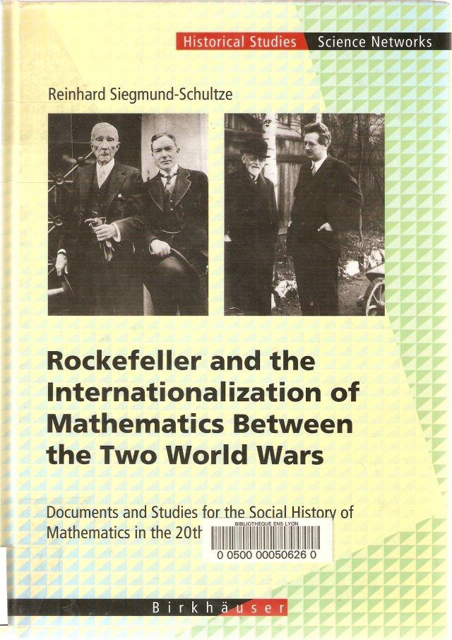 En couverture, John Davison Rockefeller, John Davison Rockefeller Jr., David Hilbert et Hermann Weyl.